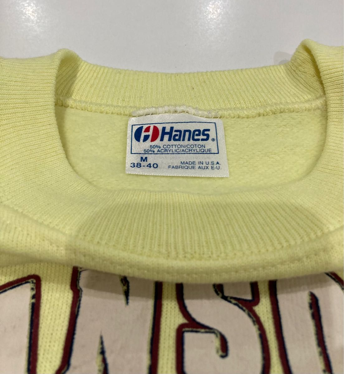 Hanes スウェット USA製 ヘインズ トレーナー イエロー パステル Hanes スウェット USA製 ヘインズ トレーナー イエロー パステル