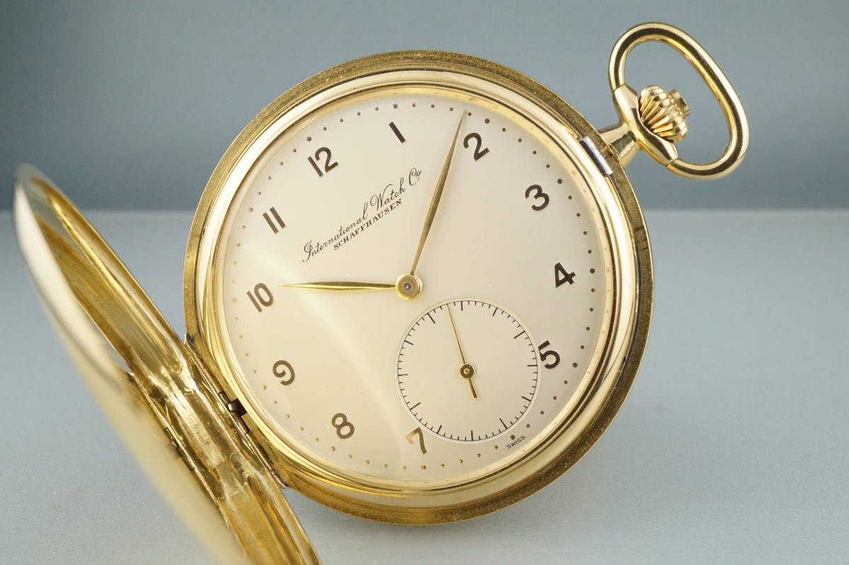 IWC 懐中時計 18金無垢ケース ハンターケース cal.98 17石 手巻き インターナショナル POCKET WATCH アンティークの画像1