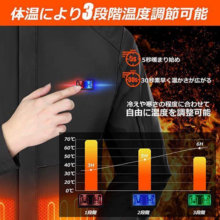 98【2022冬モデル】電熱ジャケット 加熱ジャケット 10000mAh大容量