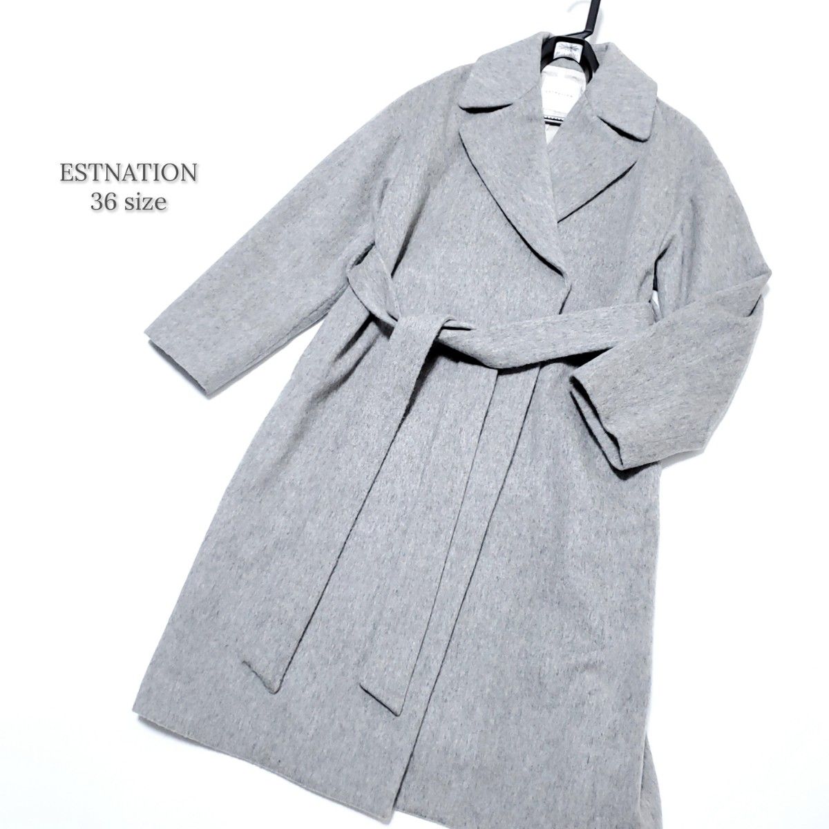 美品☆近年モデル☆ESTNATION エストネーション ガウン チェスター コート グレー