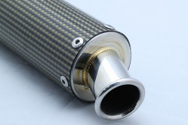  very short kevlar carbon * stainless steel silencer 1 pcs reverse triangle shape bolt pitch 40mm NSR250R T2racing