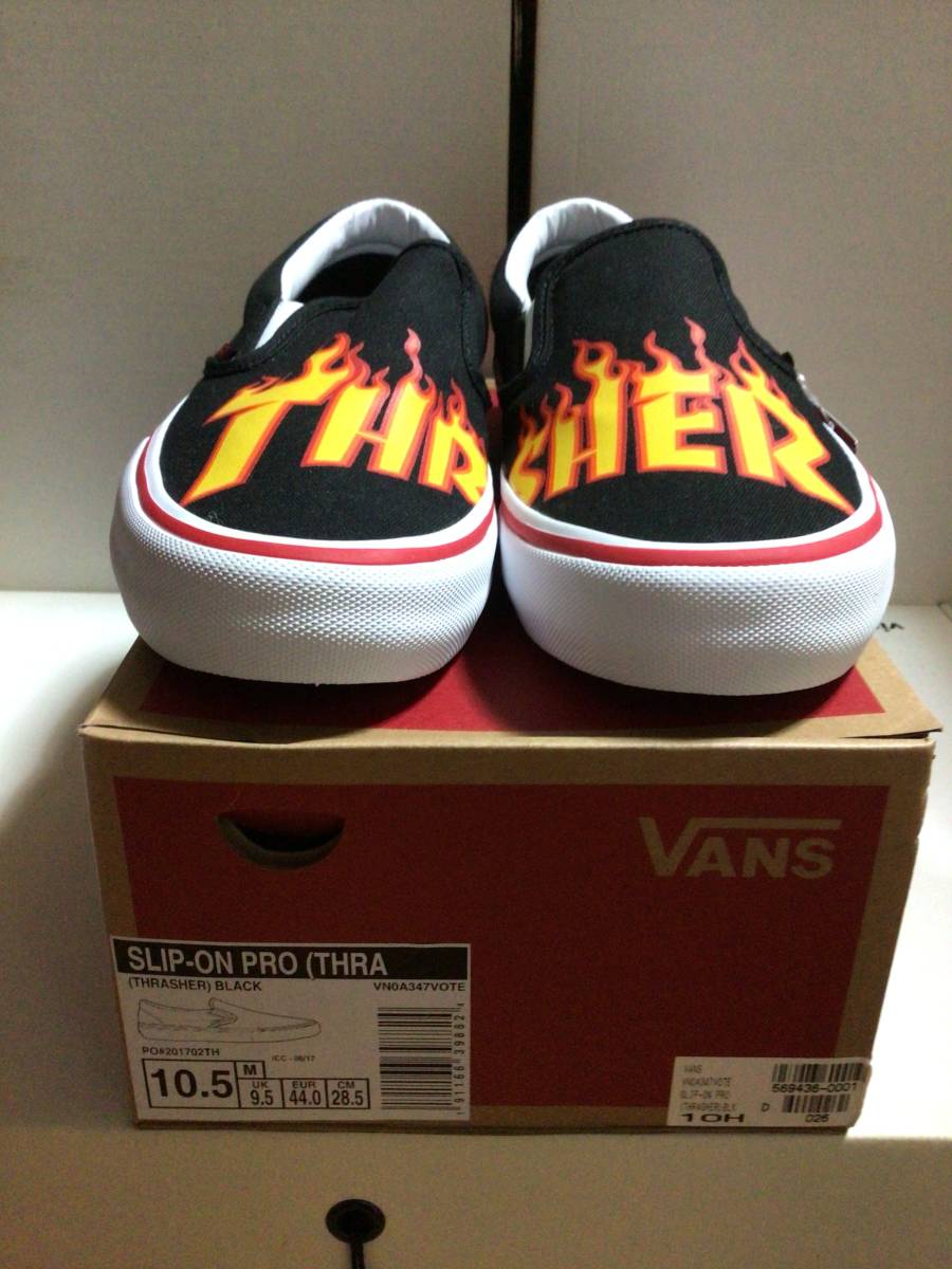 THRASHER×VANS SLIP-ON PRO us10.5 28.5cm 新品未使用品 箱付き デッドストック スラッシャー バンズ DEADSTOCK_画像1