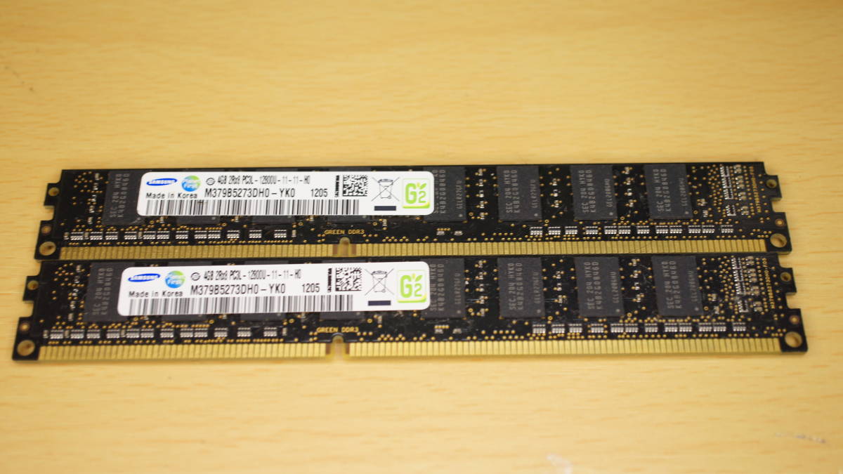 ロープロファイル DDR3L-1600 4GB×2枚 Samsung_画像1