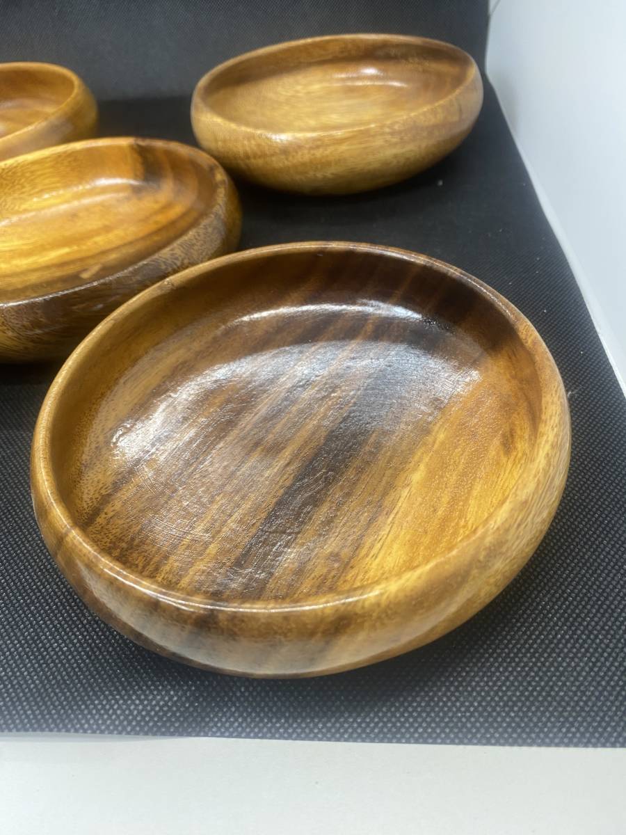 No.205 木の皿 皿スプーンセット 木製皿 サラダボール 取り皿 小皿５枚の画像2