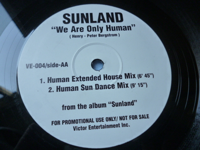 Sunland / We Are Only Human 試聴可　オリジナル盤 レア キャッチーPOPレゲエテイスト 国内PROMO 12EP_画像2