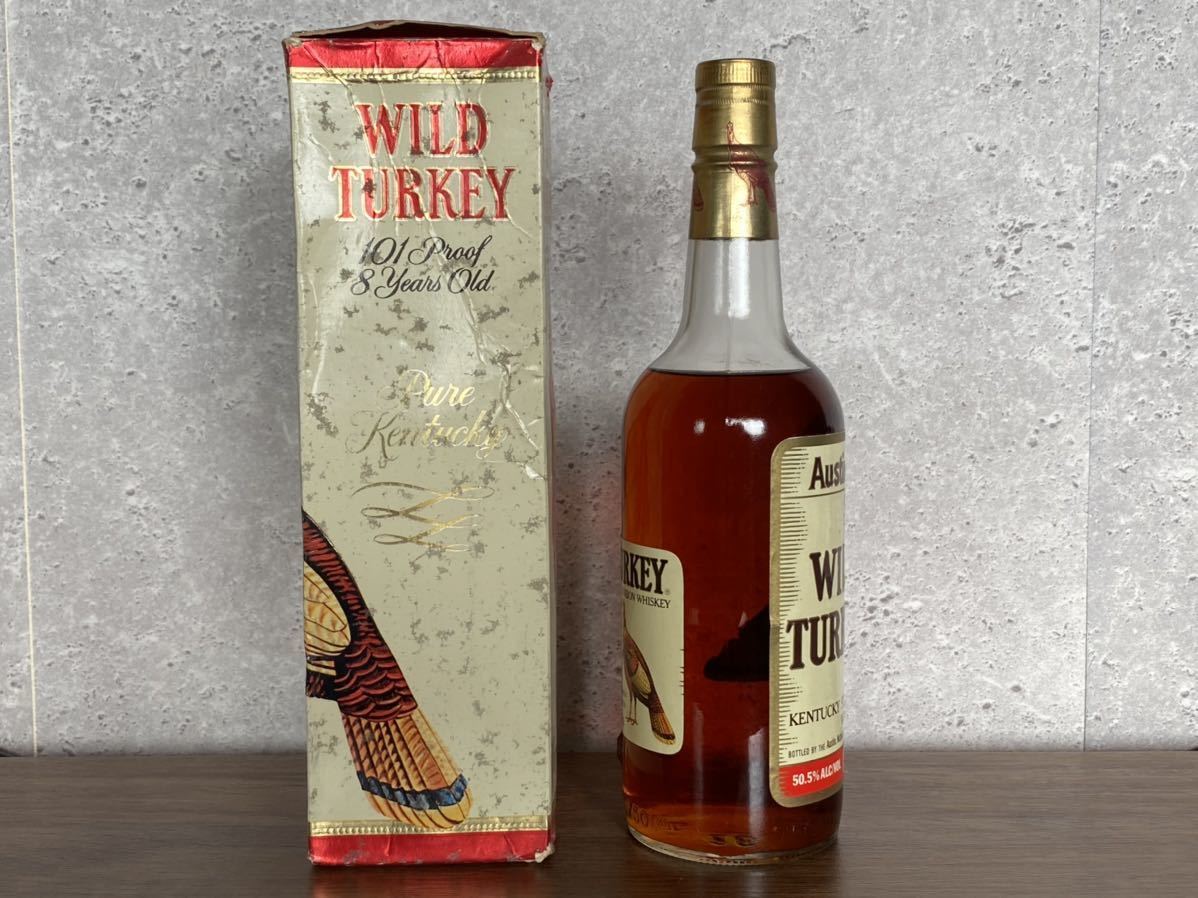 WILD TURKEY ワイルドターキー 8年 旧ボトル 正面ラベル 750ml 古酒 未開封 未開栓 101PROOF 8YEARS ヴィンテージ  バーボンウイスキー