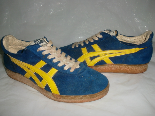 ★`80s日本製/ヴィンテージ asics/Tiger VICKKA XL 日本製アシックスタイガー ビッカー XL オリジナル ブルー/イエロー スウェード_画像2