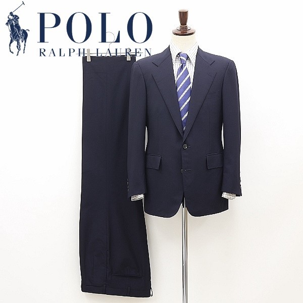 ◆POLO RALPH LAUREN ポロラルフローレン 2B シングル スーツ 紺 ネイビー C92-W80-T170