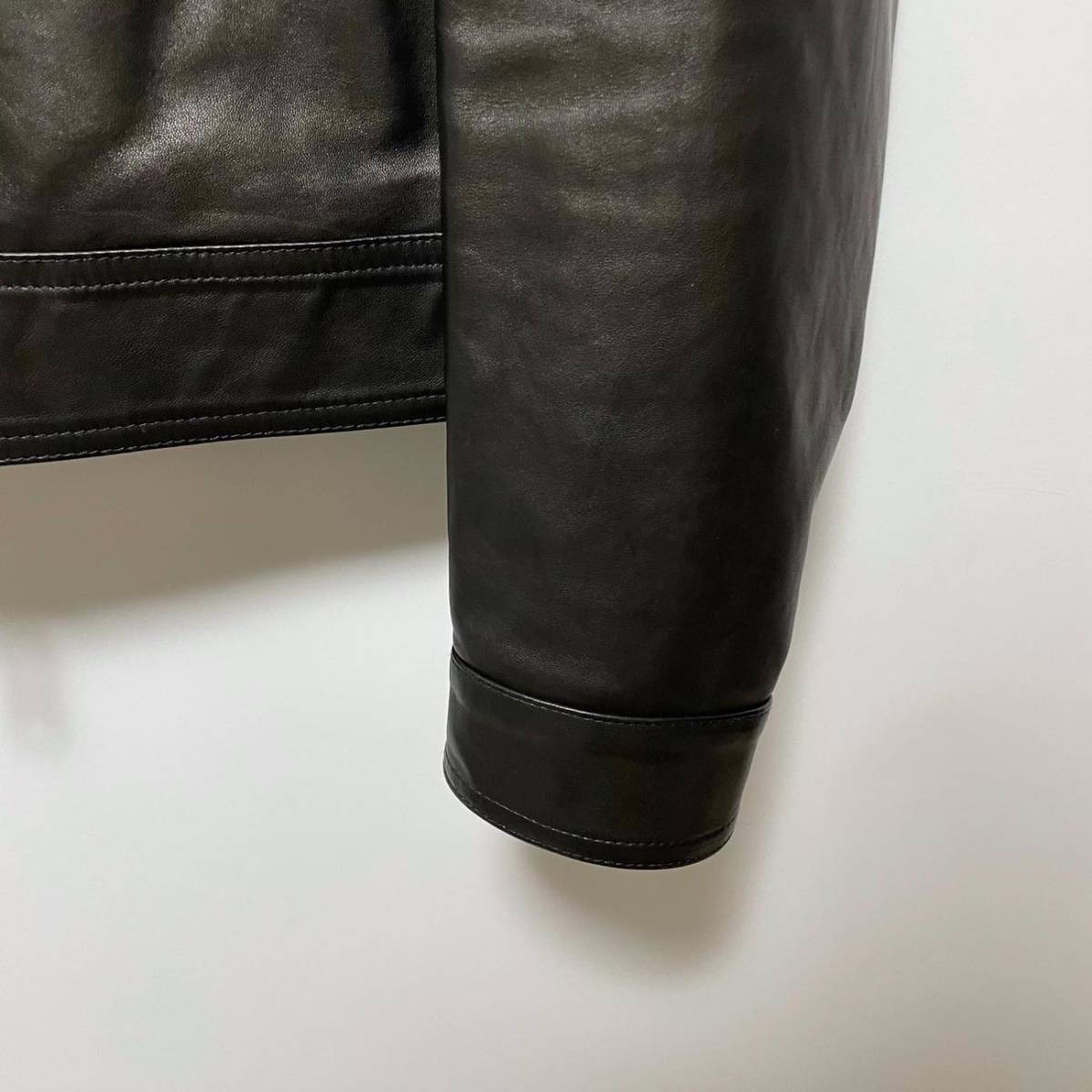 EMMETI エンメティ ラムレザー シングルライダースジャケット 50(XL