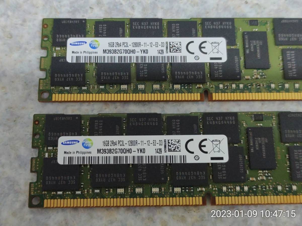 NB_T3020 2枚組 サーバー用メモリ 16GB DDR3 ECC M393B2G70QH0-YK0 PC3L-12800R_画像2