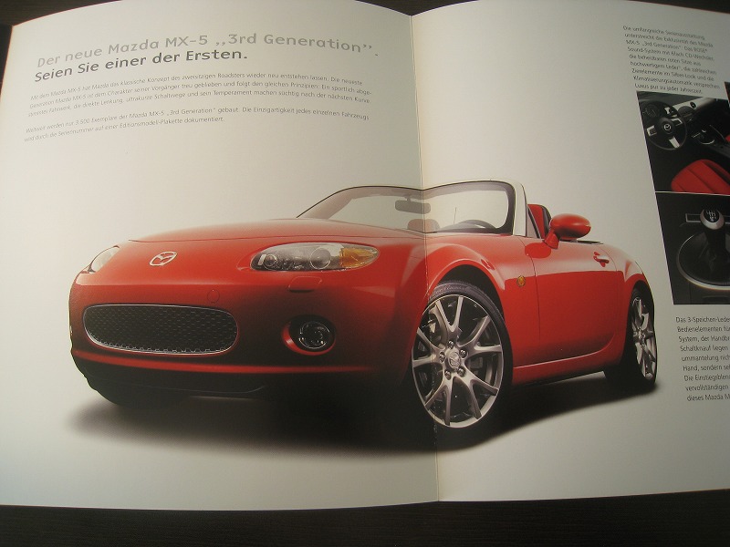 ★海外限定車カタログ独語 マツダ MX-5（国内名：ロードスター）　サードジェネレーション 9493_画像3