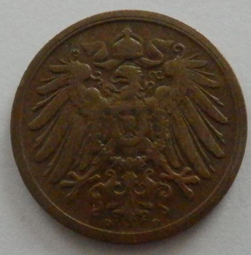 ドイツ帝国 2ペニヒ D 1906年 銅貨 硬貨 国章 ドイツ_画像1