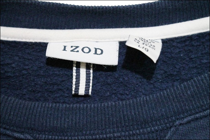 [L] IZOD I zodo тренировочный футболка женский темно-синий передний V Vintage Vintage USA б/у одежда Old GA309