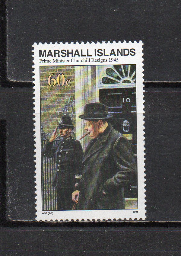 181359 マーシャル諸島 1995年 第二次世界大戦シリーズ チャーチル英首相選挙に負けて退陣 未使用NH_画像1