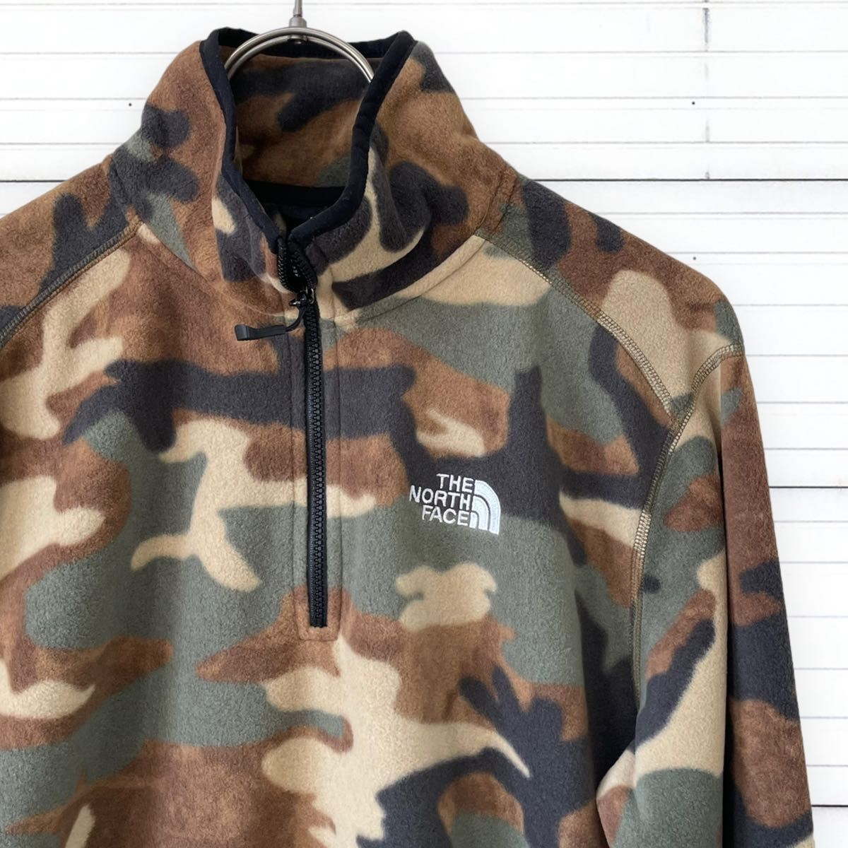 【新品 送料無料】ノースフェイス ハーフジップ 迷彩 カモ フリース Sサイズ THE NORTH FACE