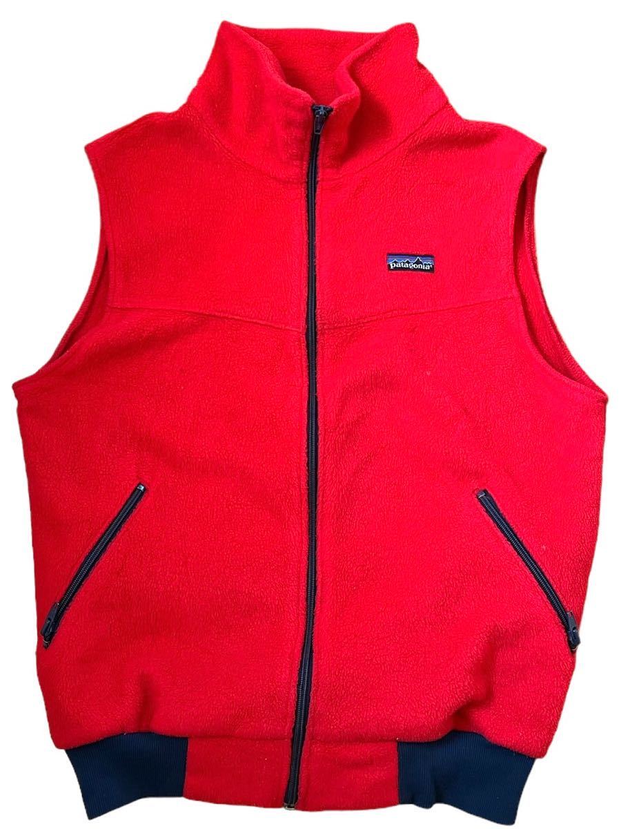 ★★★vintage 80's patagonia パタゴニア フリースベスト M 赤 red★★★