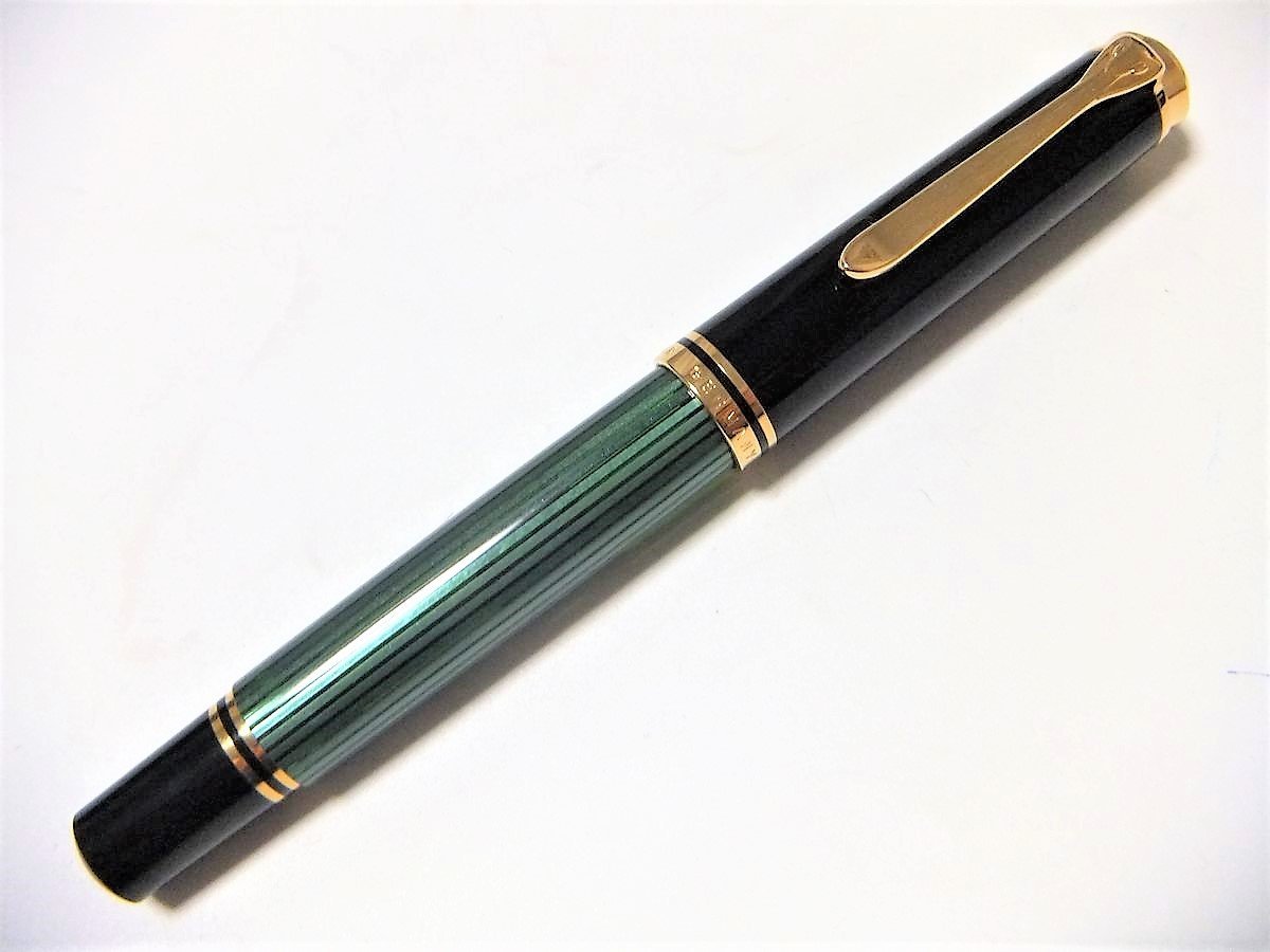 ペリカン M600 緑縞 18c-750 EN刻印-