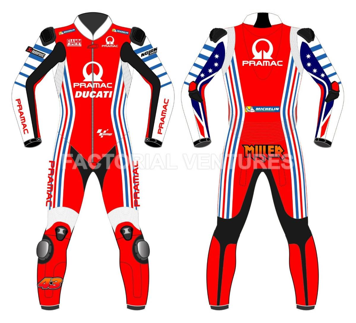 海外　限定品　送料込み　ジャック ミラー MotoGP　レザーレーシングスーツ　サイズ各種　レプリカ　高品質 75_画像1