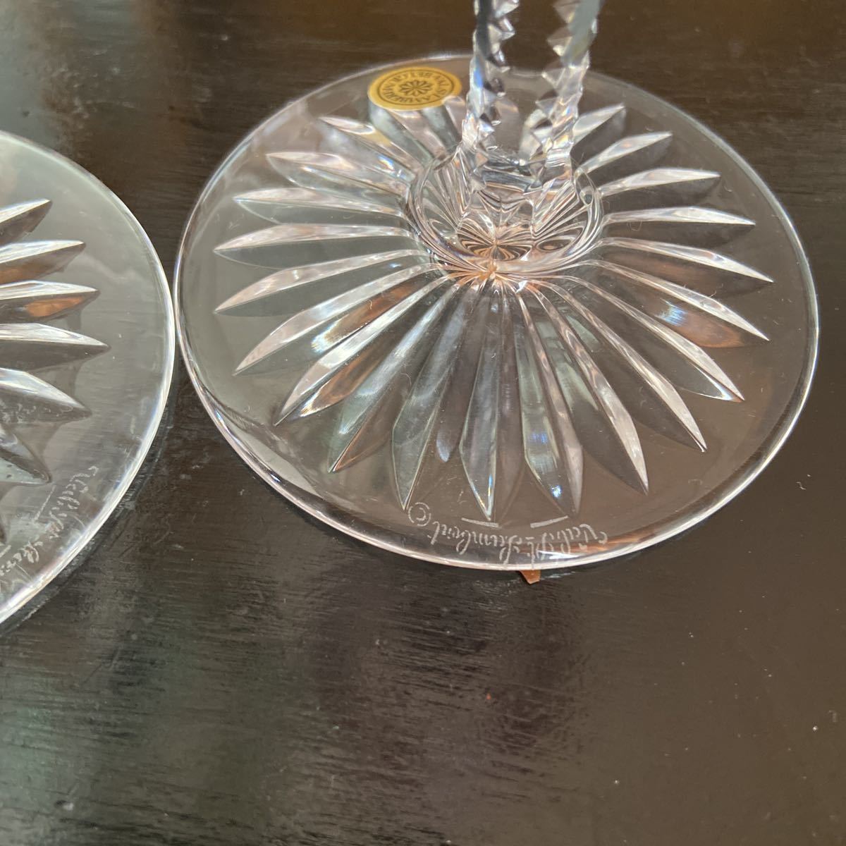 val saint lambert ヴァル サン ランベール クリスタル ガラス グラス 置物 ワイングラス ペア 美品 ベルギー王室 アンティーク の画像8