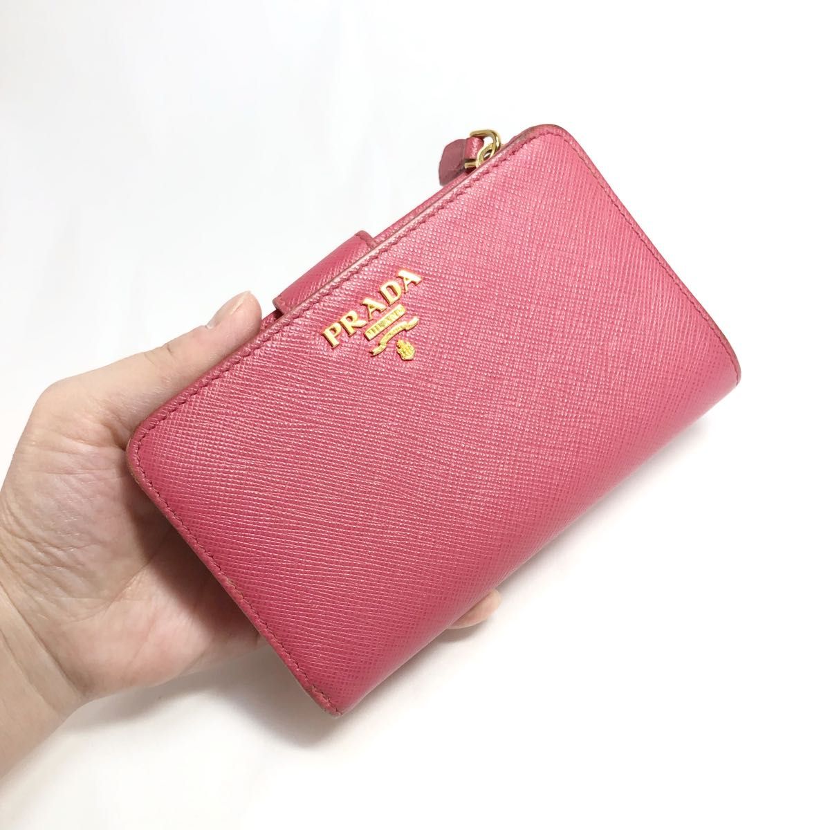 【人気】PRADA プラダ 財布 折り財布 二つ折り財布 コンパクト ピンク