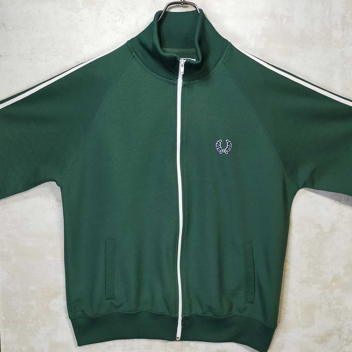 【人気配色】フレッドペリー FRED PERRY XL モスグリーン 緑 深緑 白 グリーン ホワイト ジャージ ポルトガル 上着 トラックジャケット