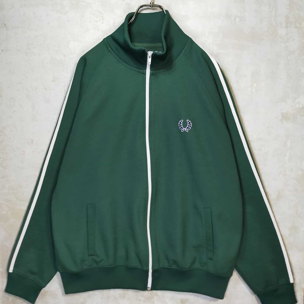 希少カラー】くすみ フレッドペリー FRED PERRY XL 緑 深緑 白