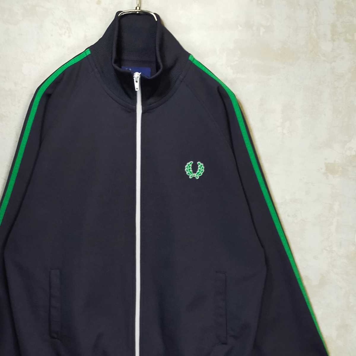 希少カラー】フレッドペリー FRED PERRY XL ネイビー 紺 緑 白