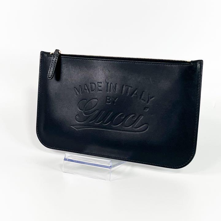 GUCCI グッチ GGパターン ポーチ 財布 小物入れ レザー 黒 TN012