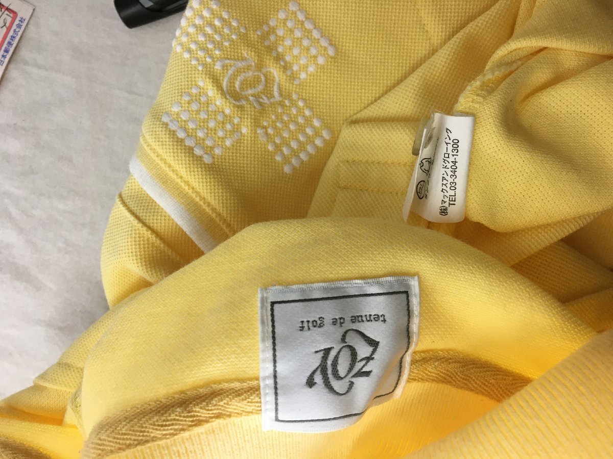 ◆ZOY ゾーイ ロゴ刺繍 ポケット付き 鹿の子 ポロシャツ XL相当 イエロー　美品　ラッキーイエロー_画像5