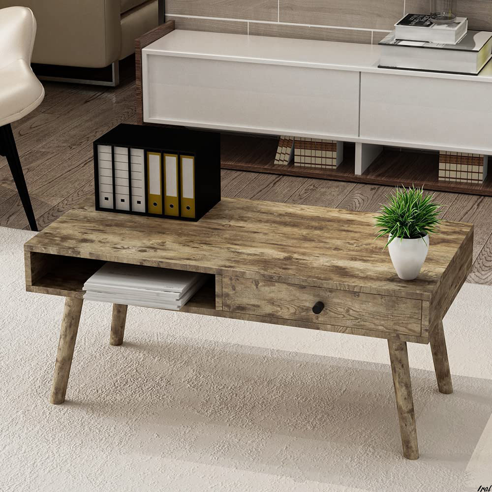 買い保障できる ローテーブル 階層設計 木制センターテーブル コーヒーテーブル