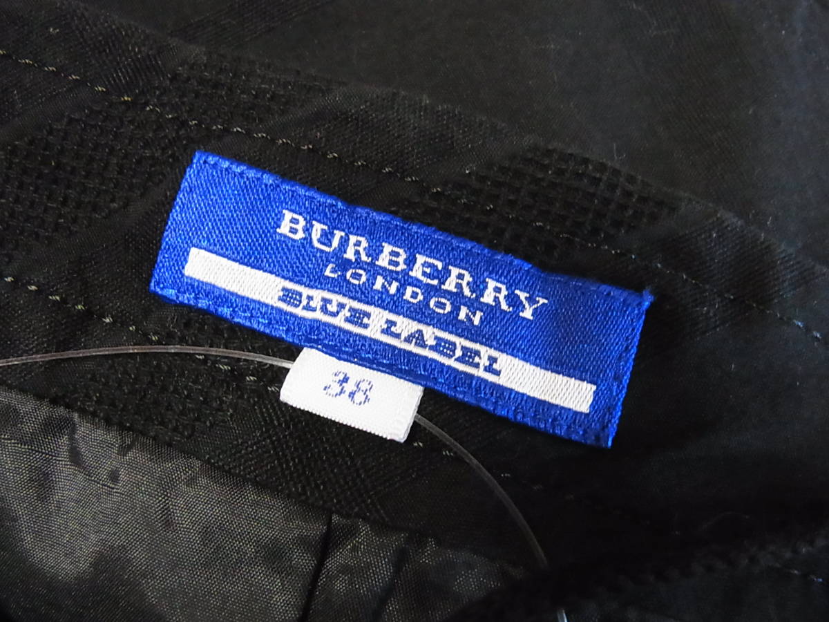 綺麗 BURBERRY BLUE LABEL バーバリーブルーレーベル チェック柄 ノースリーブ レースアップ ワンピース 黒 サイズ38_画像6