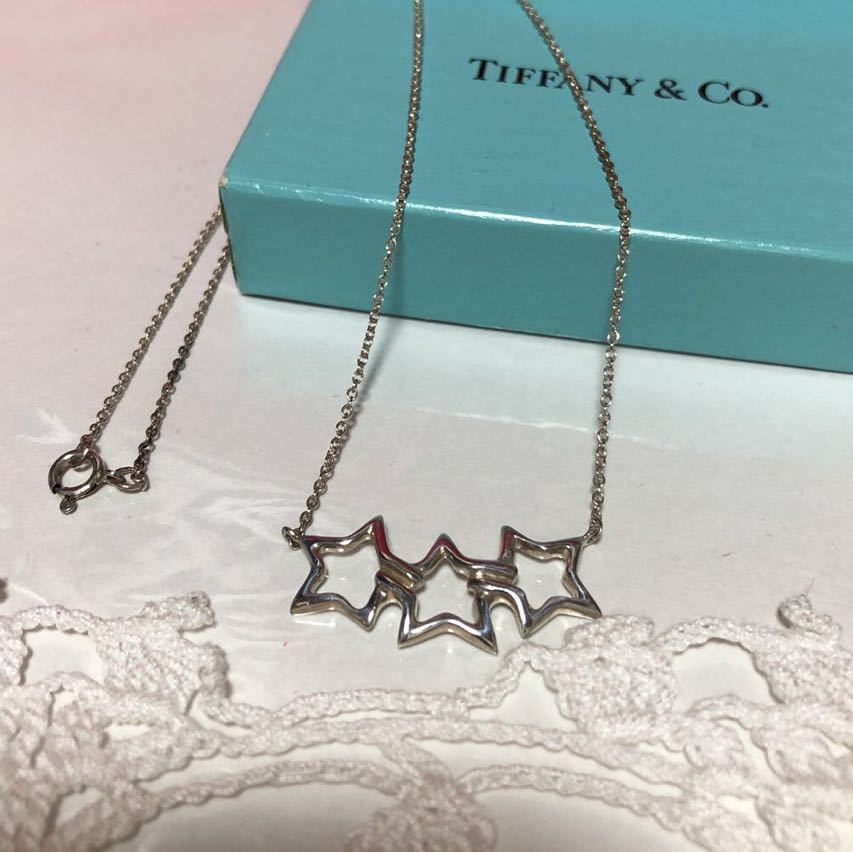 注目 シルバー ネックレス tiffany&co ティファニー スター 箱付き美品