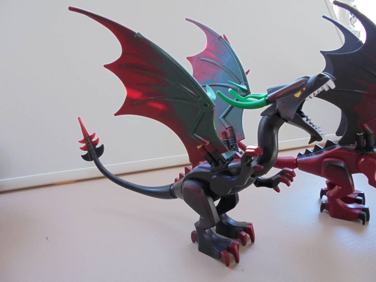 LEGO  ミニフィギュアドラコン2体 深赤・黒の画像4