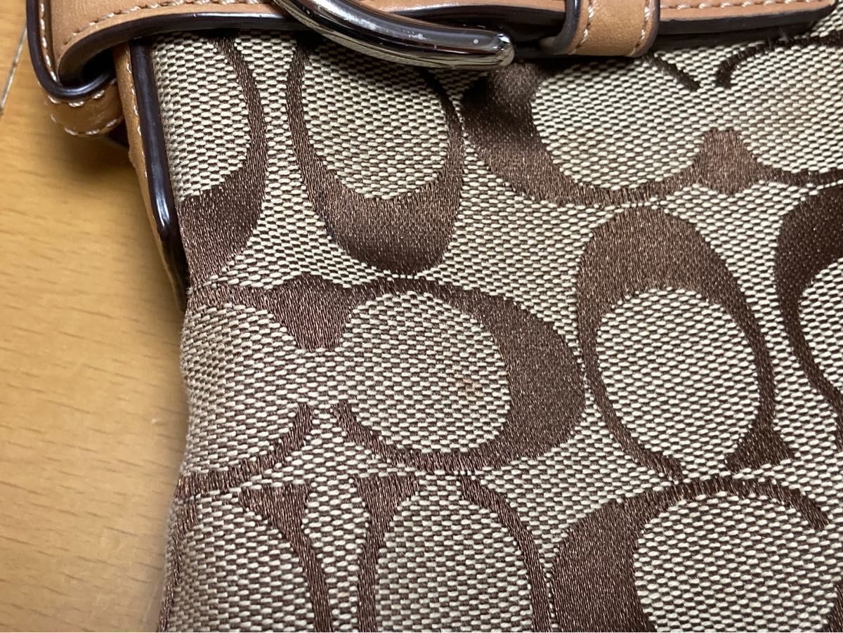 ★【中古】COACH コーチ シグネチャー キャンバス ショルダーバッグ ブラウン 3574 ★【中古】COACH コーチ シグネチャー キャンバス ショルダーバッグ ブラウン 3574