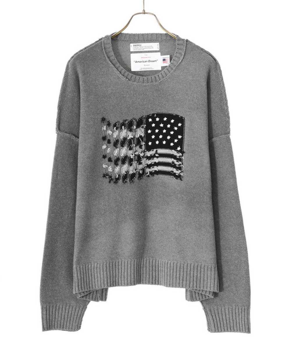 22AW ダイリク DAIRIKU American Dream Inside-out knit 星条旗 アメリカ 完売 SWEATER ニット 