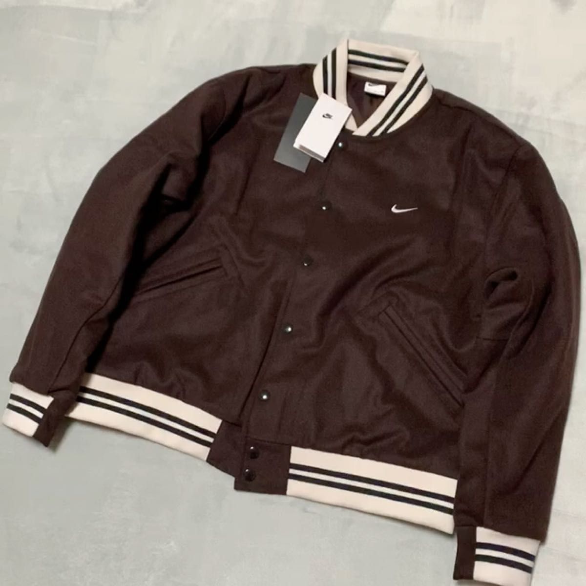 NIKE VARSITY JACKET ナイキ バーシティ ジャケット 新品 スタジャン ウール 刺繍ロゴ スウッシュ XXL