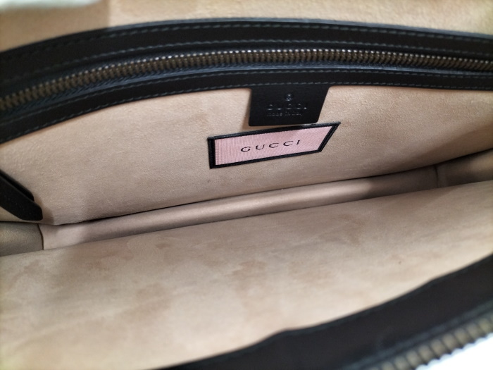 GUCCI クラッチバッグ ゴーストグッチLIFE IS GUCCI レザー ブラック