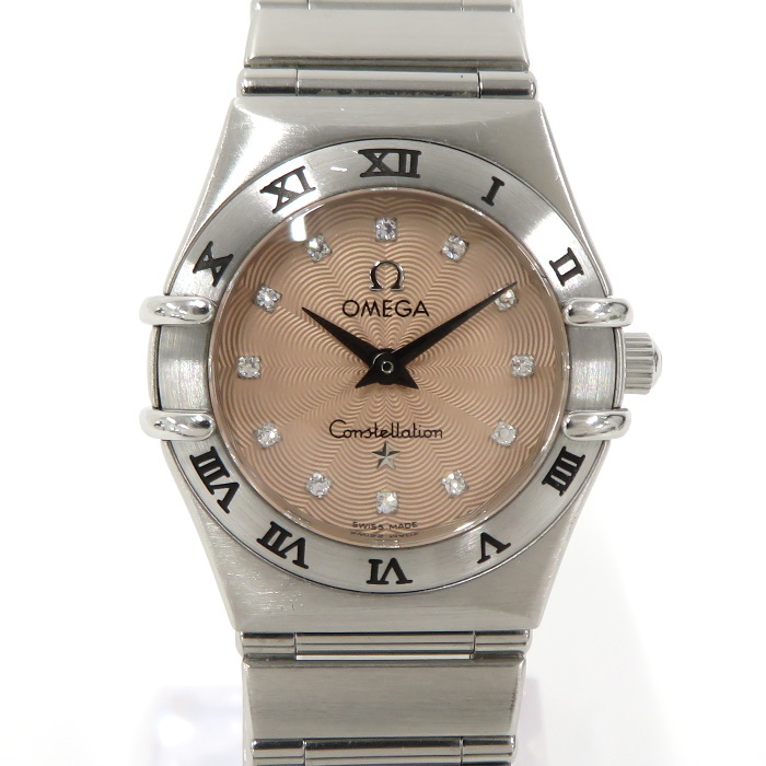 【中古】OMEGA 腕時計 コンステレーションミニ マイチョイス SS 12Pダイヤ ピンク文字盤 1561.61