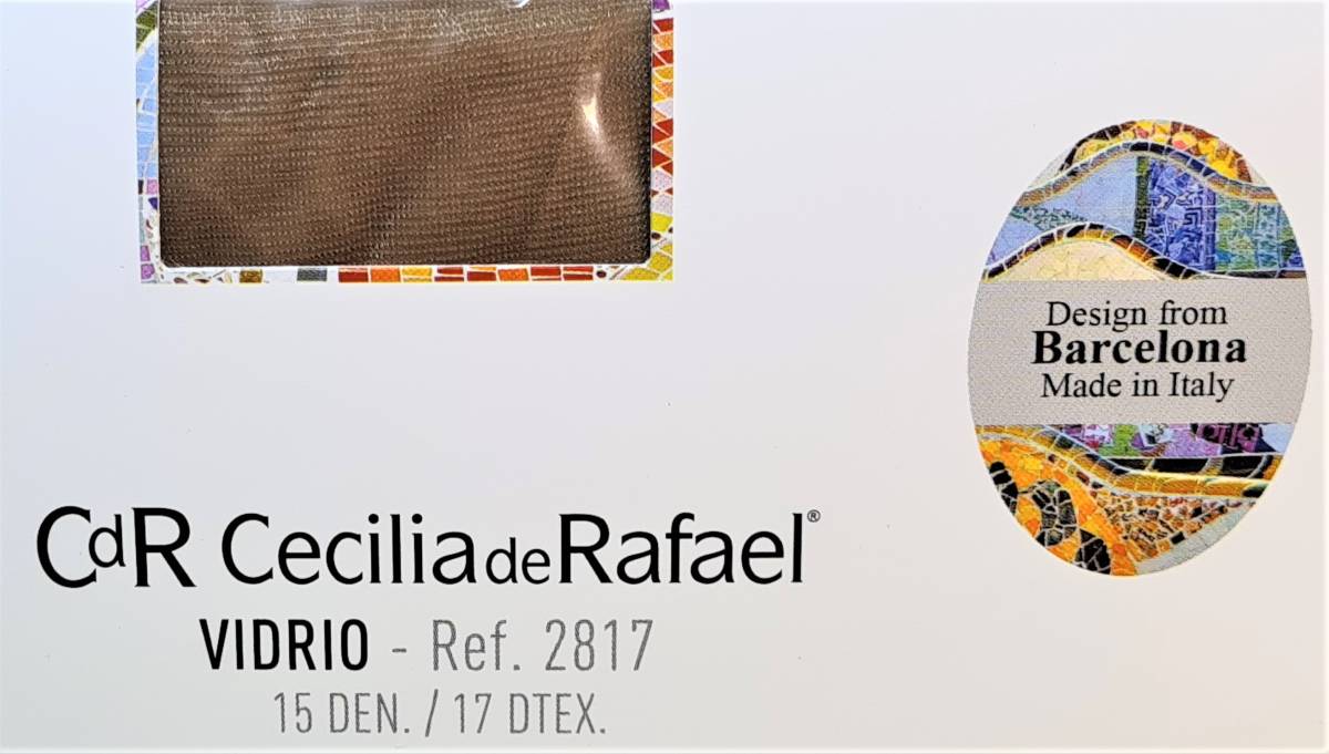 ■オールスルー　Cecilia de Rafael セシリアデラファエル　Vidrio 15den　4-L　ベージュ系光沢3■_画像3