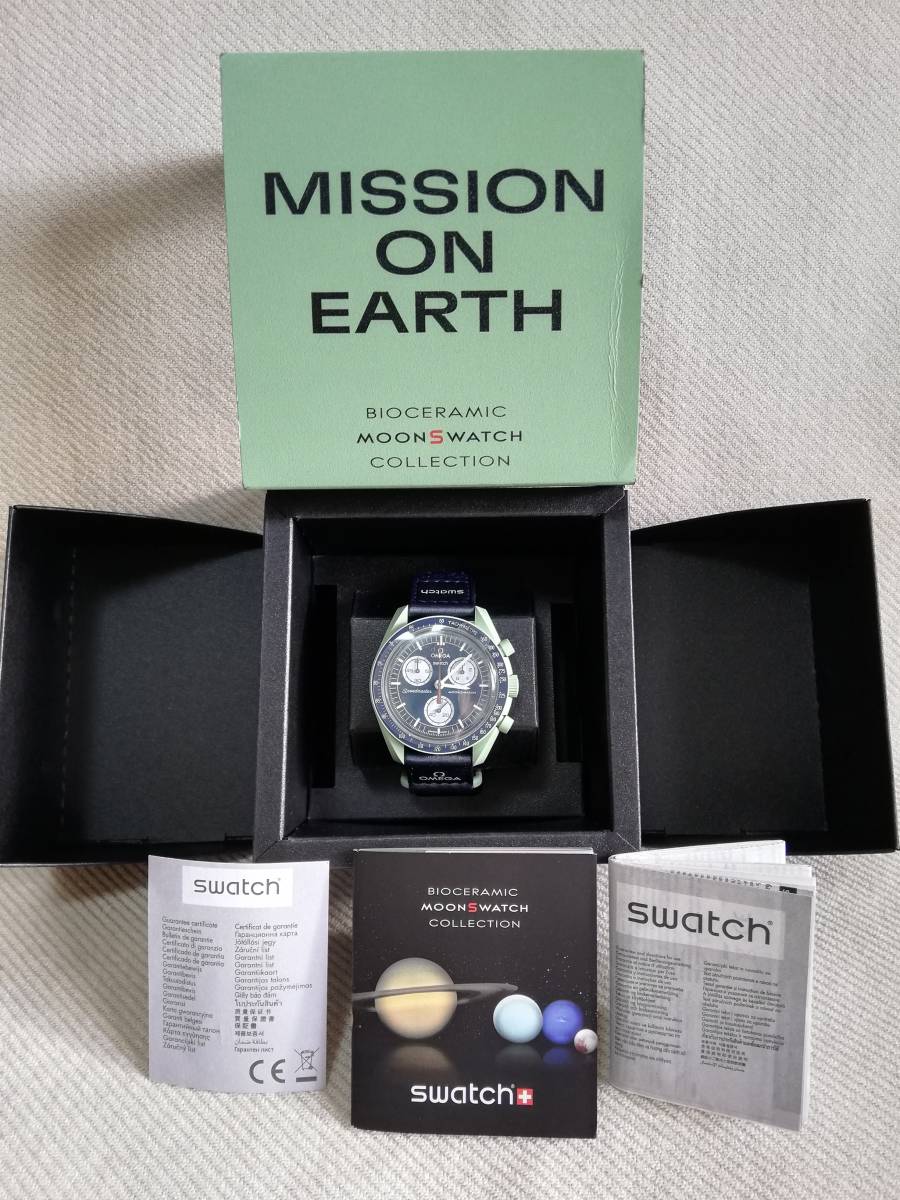 新品未使用! スウォッチ×オメガ スピードマスター ミッション オン アース 地球 OMEGA×SWATCH MISSION ON EARTH プレゼント