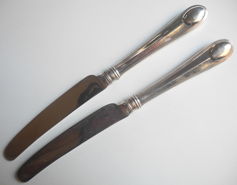イギリス アンティーク 銀製 バターナイフ 2本セット シルバー925 SHEFFIELD 1918年 ホールマーク有り スターリングシルバー 美品！