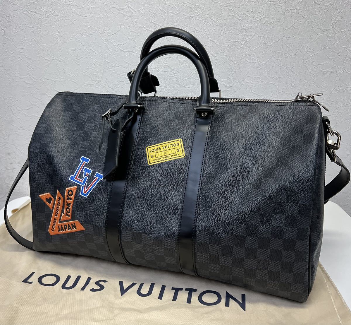Louis Vuitton Boston bag ルイヴィトン キーポルバンドリエール ボストンバッグ size 45 ブラック 旅行用 カバン 2WAY