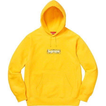 Supreme Bandana Box Logo Hooded Sweatshirt Yellow シュプリーム