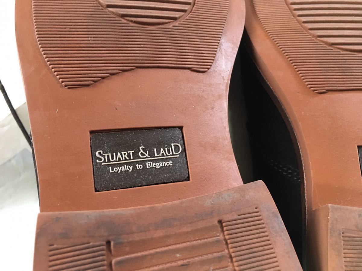  прекрасный товар STUART &LAUD Stuart & громкий Brown высококлассный материалы замша обувь (24.5cm)