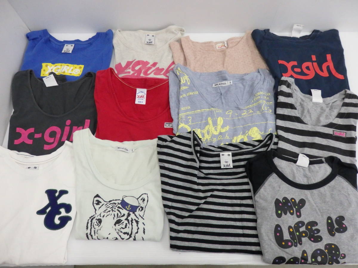 lf70) x-Girl エックスガール MILK FED ミルクフェド 半袖 長袖 Tシャツ デニムパンツ ワンピース など まとめ売り ストリート系の画像5