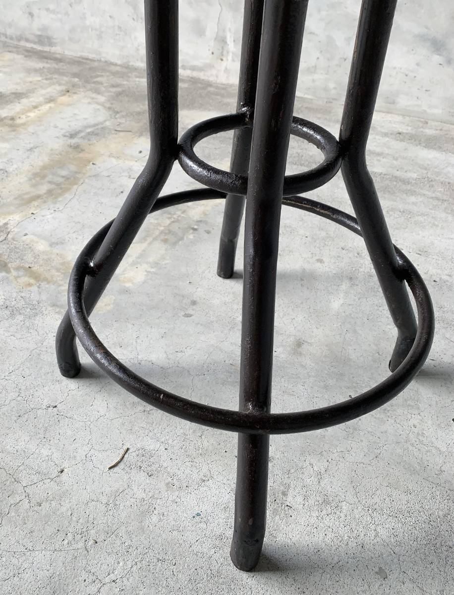 スツール アイアン シャビー ベンチ 椅子 イス ヴィンテージ 古木 鉄製 鉄脚 インテリア 古家具 ヴィンテージ家具の画像5