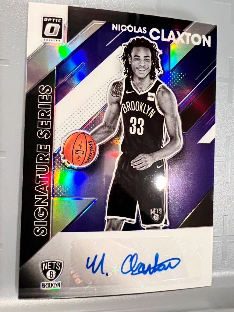 激レア Prizm RC Auto 19 Panini Donruss Optic Nic Claxton ニコラス クラクストン NBA 直筆 ルーキー サイン Nets 渡邊雄太 チームメイト