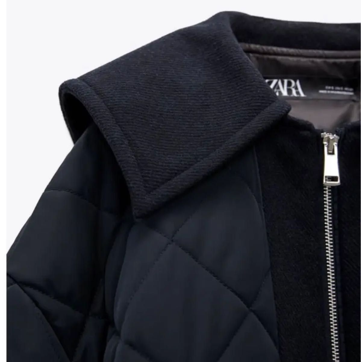 新品　ZARA ザラ　今季　新作　コントラストパフジャケット　Lサイズ