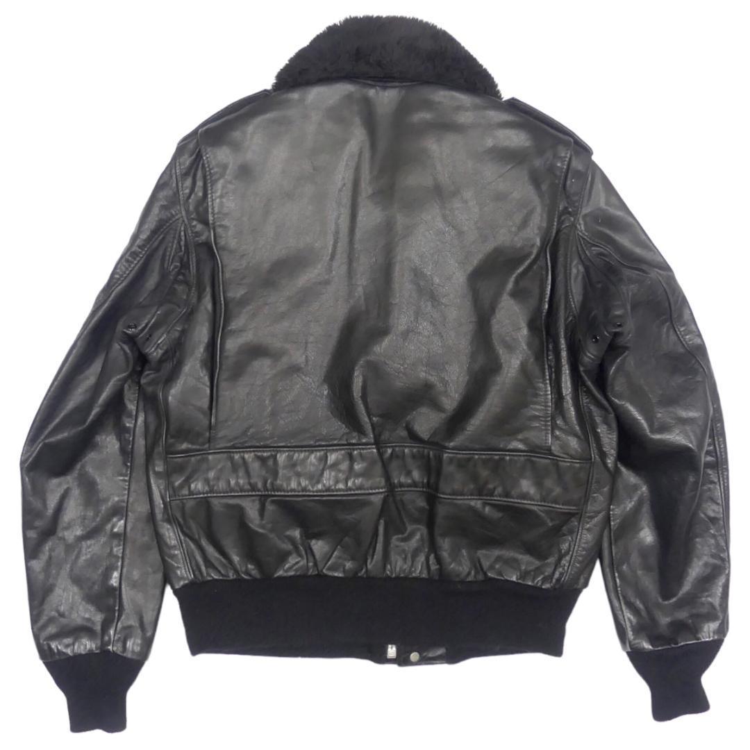 即決★アメリカ製 Schott★メンズXL レザーフライトジャケット G-1 ショット 42 黒 ボア ライナー 本革 ブルゾン 皮 ミリタリージャケット