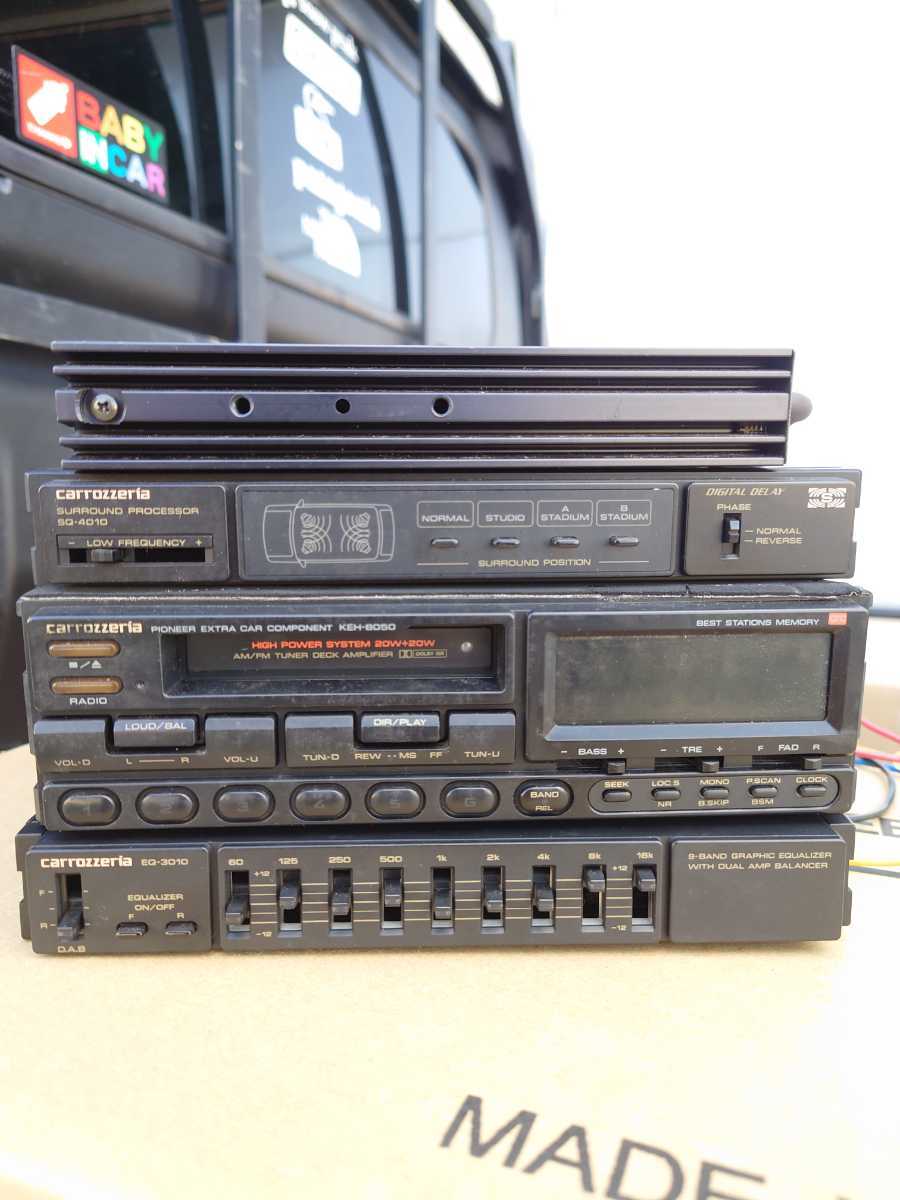 カロッツェリア SQ-4010サウンドプロセッサー/KEH-8050 カセットテープデッキ/イコライザー EQ-3010 pioneer GM-41A アンプの画像1